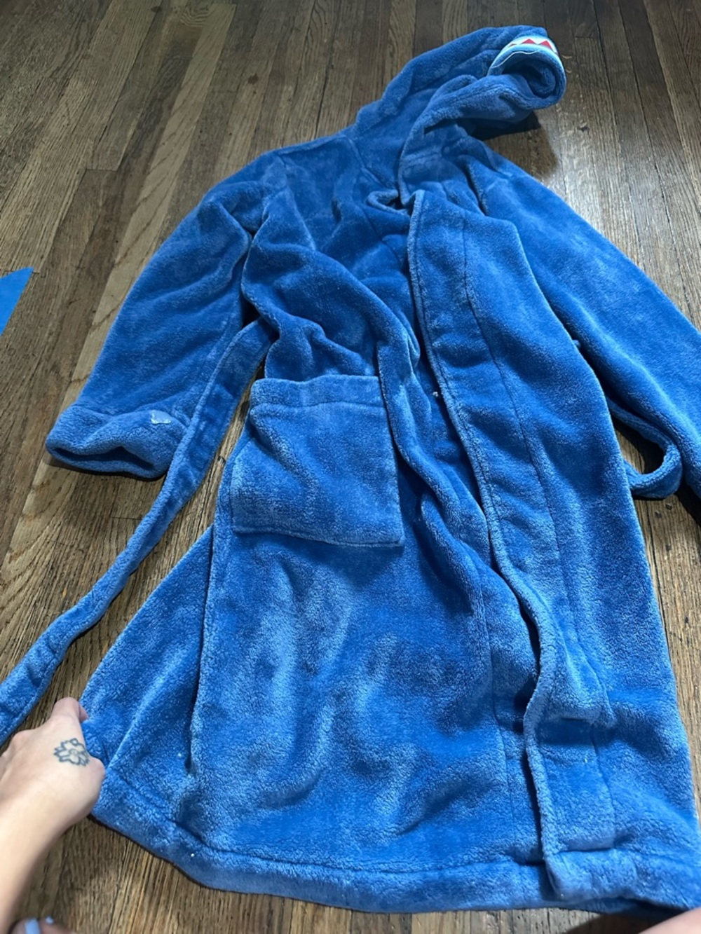 Plush shark Hooded Robe with Pockets